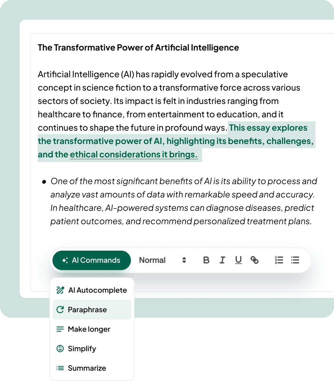 free ai writing paraphrasing feature - eduwiz.ai