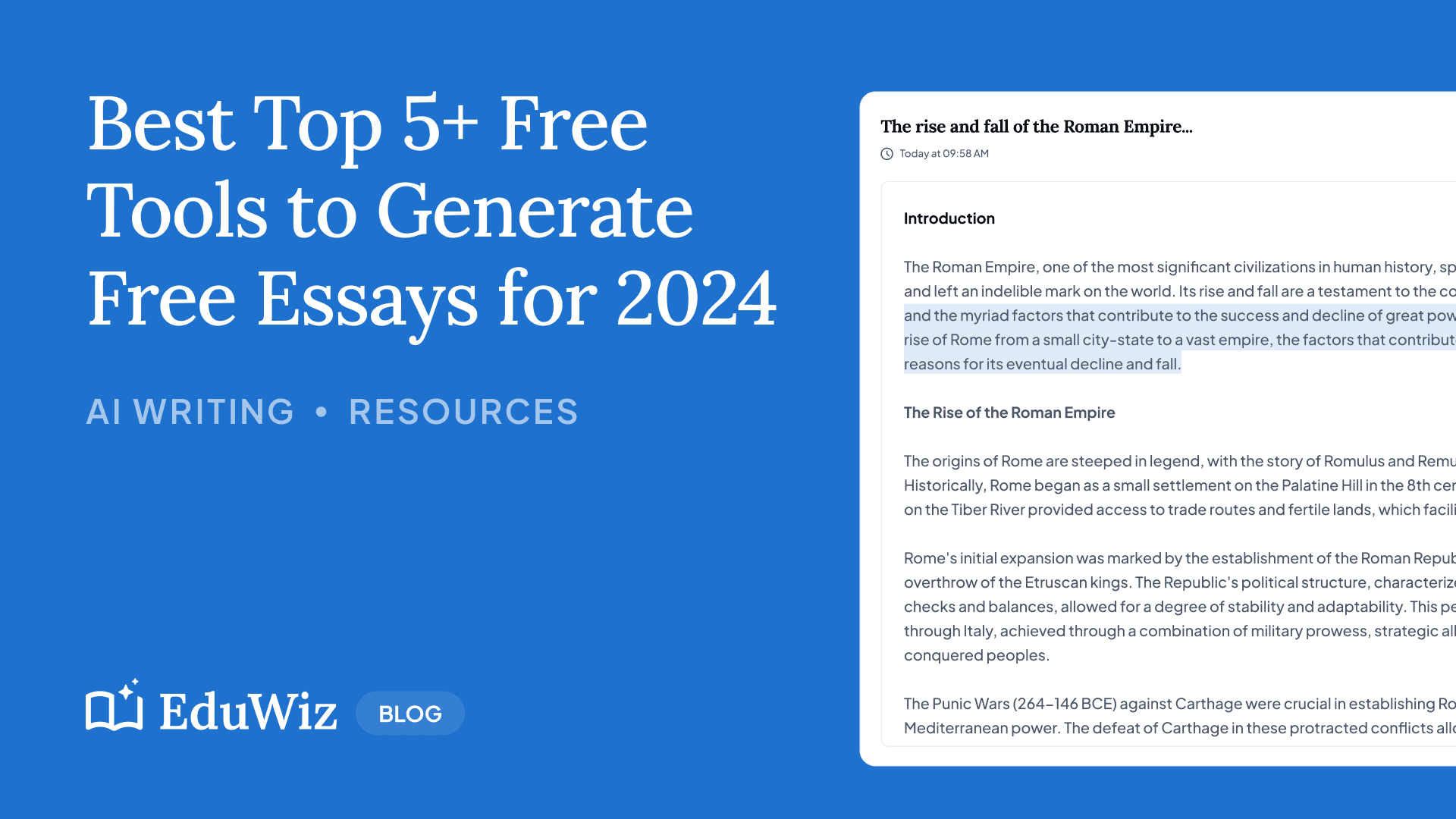 Best Top 5+ Free Tools to Generate Free Essays for 2024 - EduWiz.AI Blog